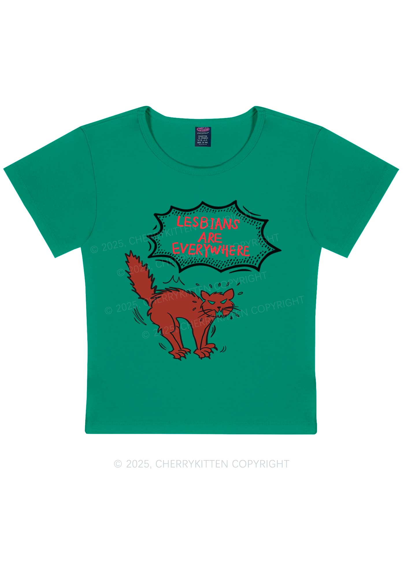 Lesbians Are Everywhere Y2K Baby Tee Cherrykitten