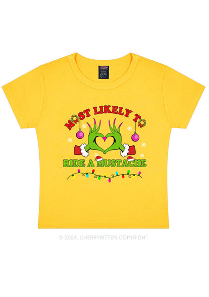 Christmas Most Likely To Custom Text Y2K Baby Tee Cherrykitten