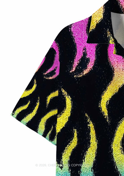 Pansexuality Flame Pride Y2K Print Hawaiian Shirt Cherrykitten
