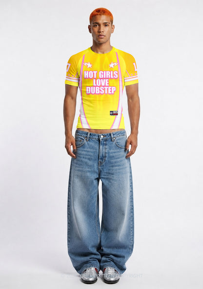 Hot Girls Love Dubstep Y2K Football Jersey Shirts Cherrykitten
