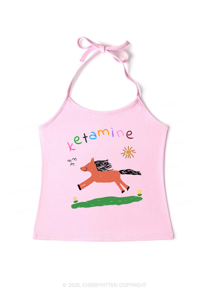 Orange Pony Y2K Halter Neck Cami Cherrykitten
