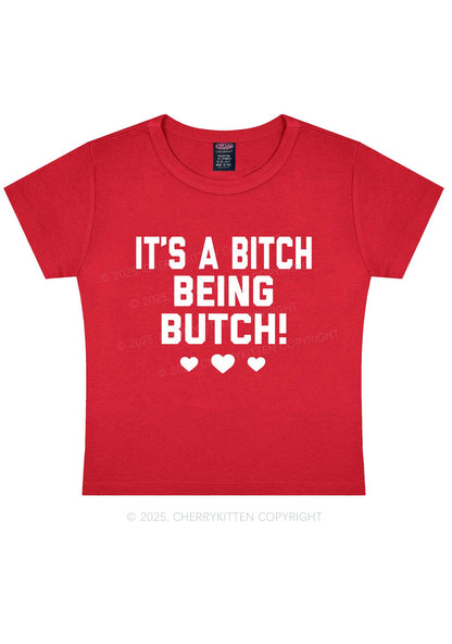 Bxxch Being Butch Y2K Baby Tee Cherrykitten