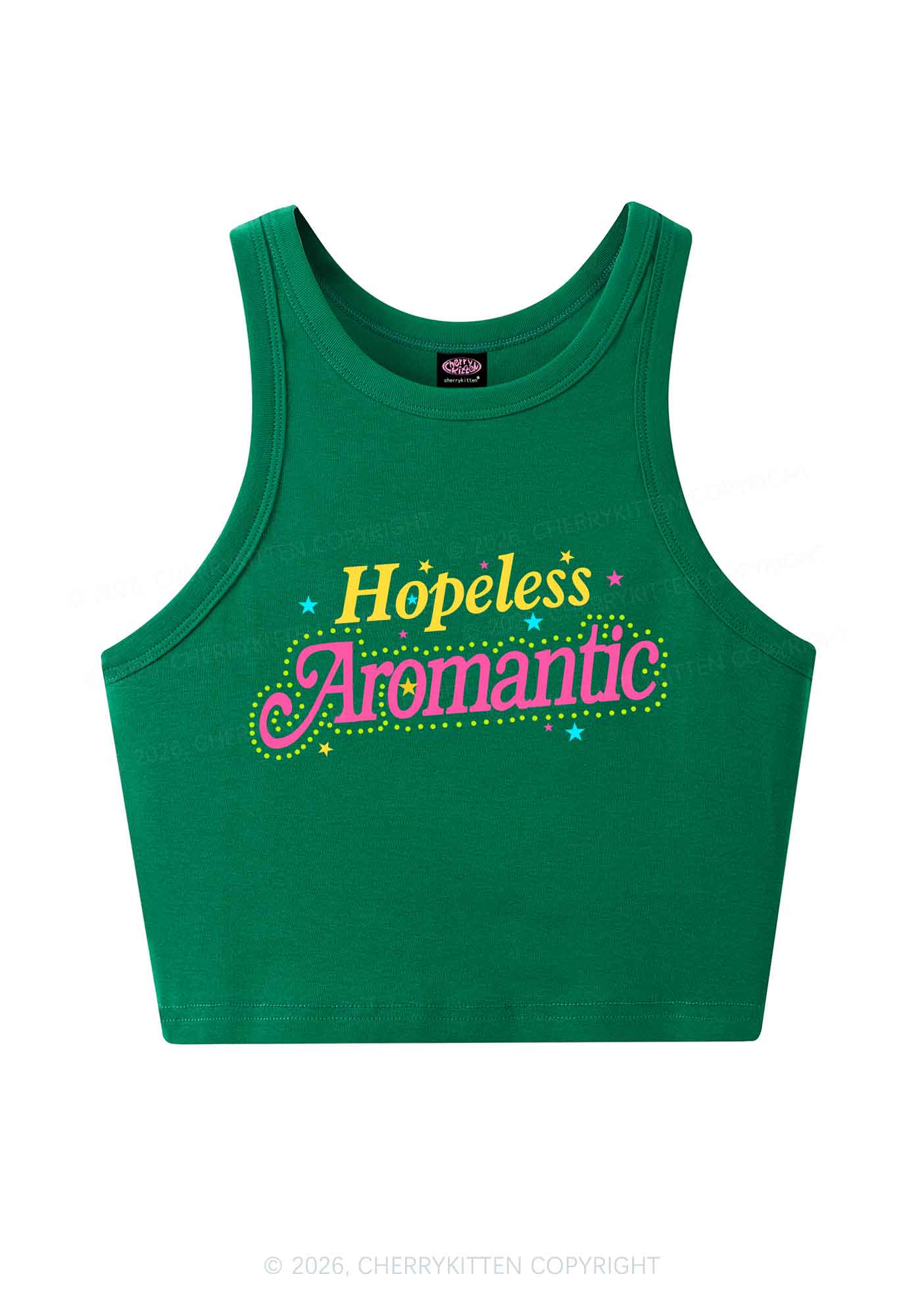 Hopeless Aromantic Pride Y2K Crop Tank Top Cherrykitten