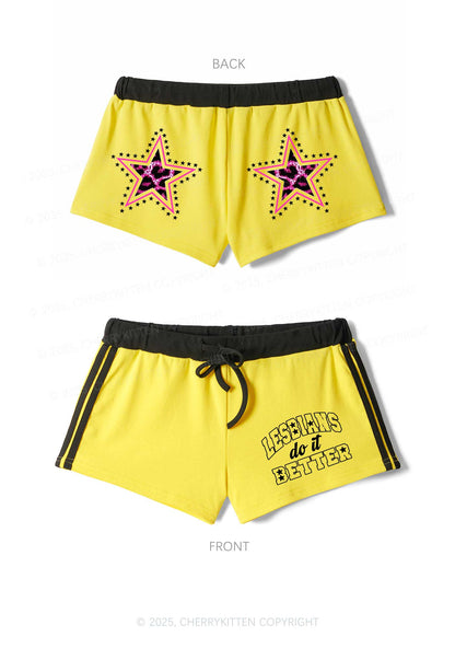 Lesbians Do It Better Pride Y2K Drawstring Mini Shorts Cherrykitten