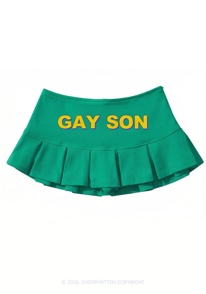 Gay Son Pride Y2K Mini Pleated Skirts Cherrykitten