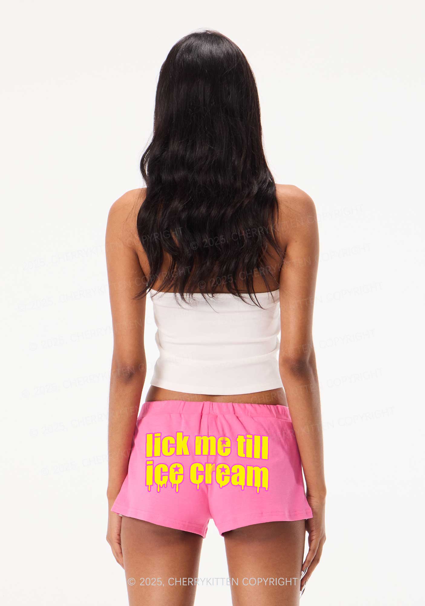 Lick Me Till Ice Cream Y2K Drawstring Mini Shorts Cherrykitten