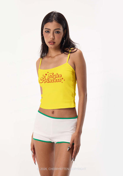 Dyke Princess Pride Y2K Spaghetti Strap Cami Cherrykitten