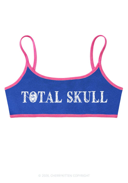 Halloween Total Skull Y2K Super Crop Cami Cherrykitten