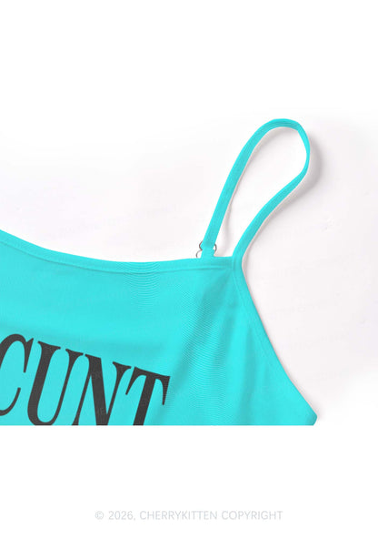 Aqua Blue Cxxt Y2K Mesh Cami Tank Cherrykitten