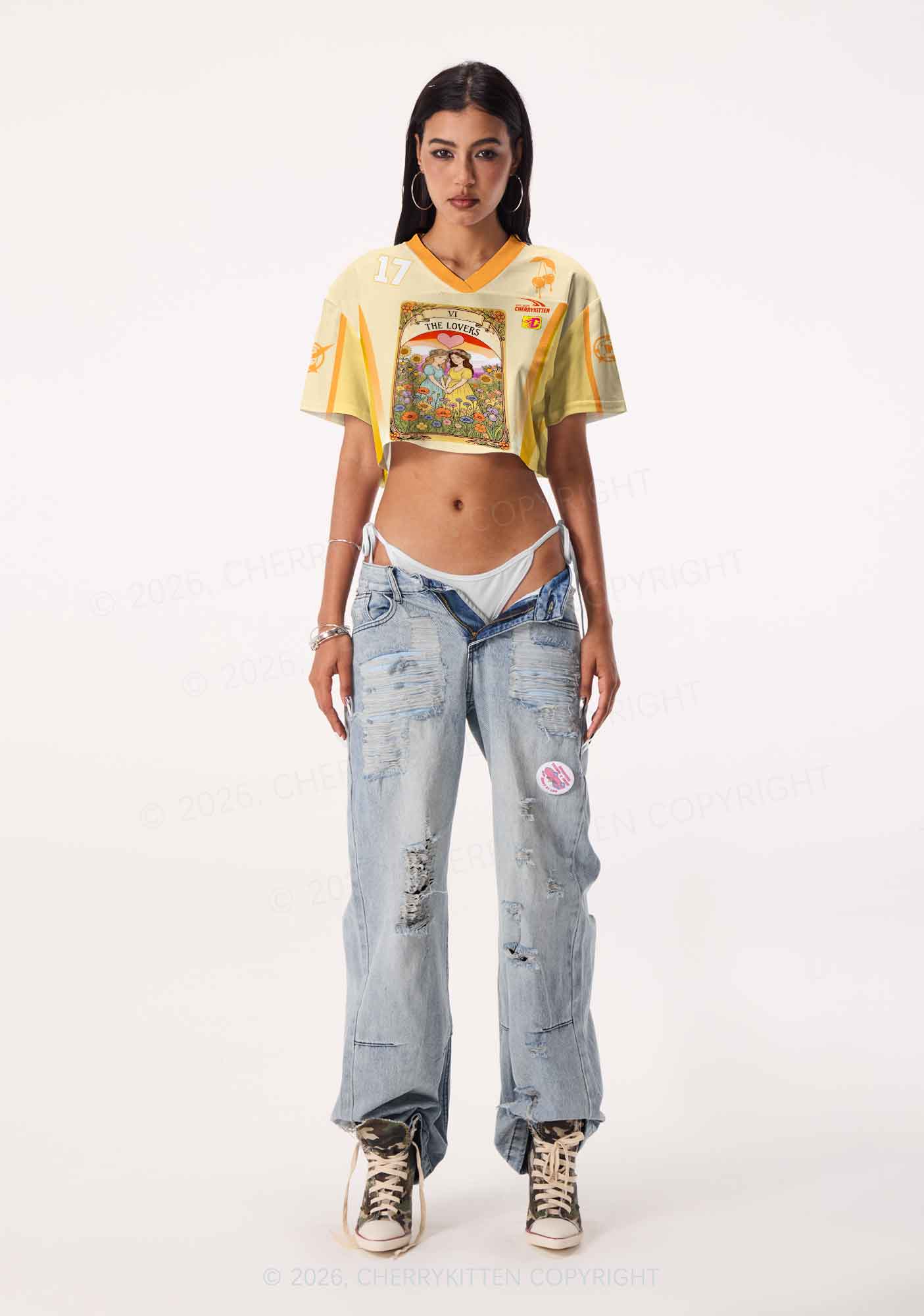 The Lesbian Lovers Pride Y2K Crop Sport Jersey Shirts Cherrykitten