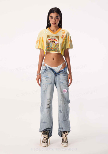 The Lesbian Lovers Pride Y2K Crop Sport Jersey Shirts Cherrykitten