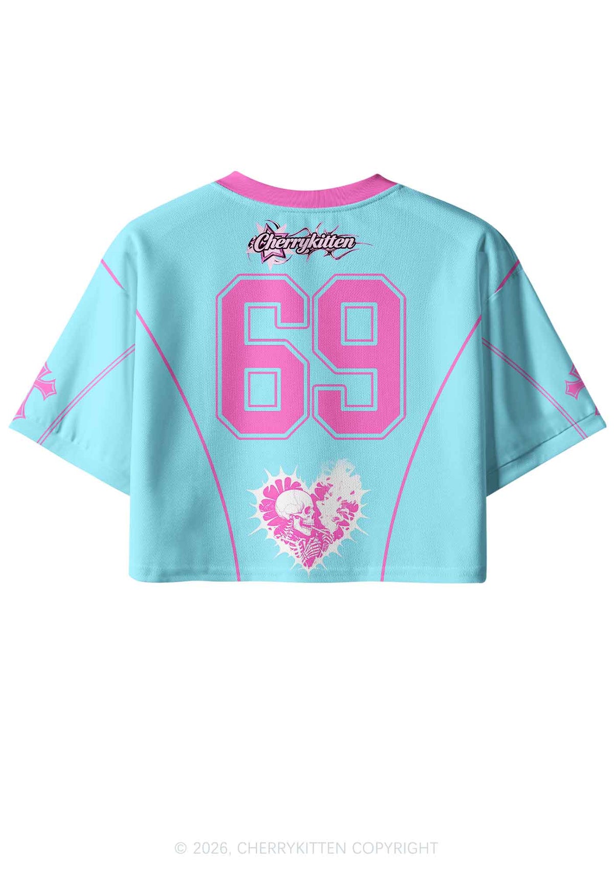 I Have Autism Skull Y2K Crop Sport Jersey Shirts Cherrykitten