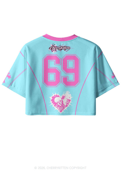 I Have Autism Skull Y2K Crop Sport Jersey Shirts Cherrykitten