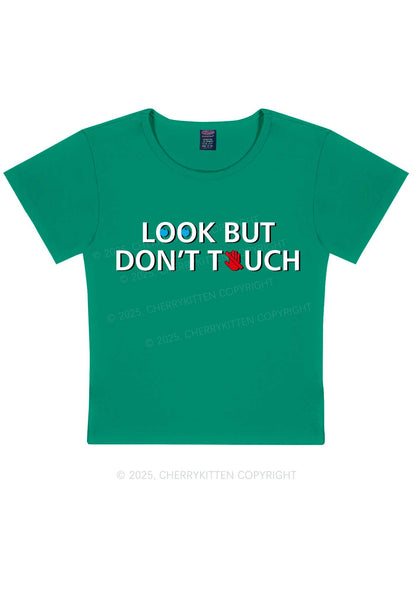 Look Dont Touch Y2K Baby Tee Cherrykitten