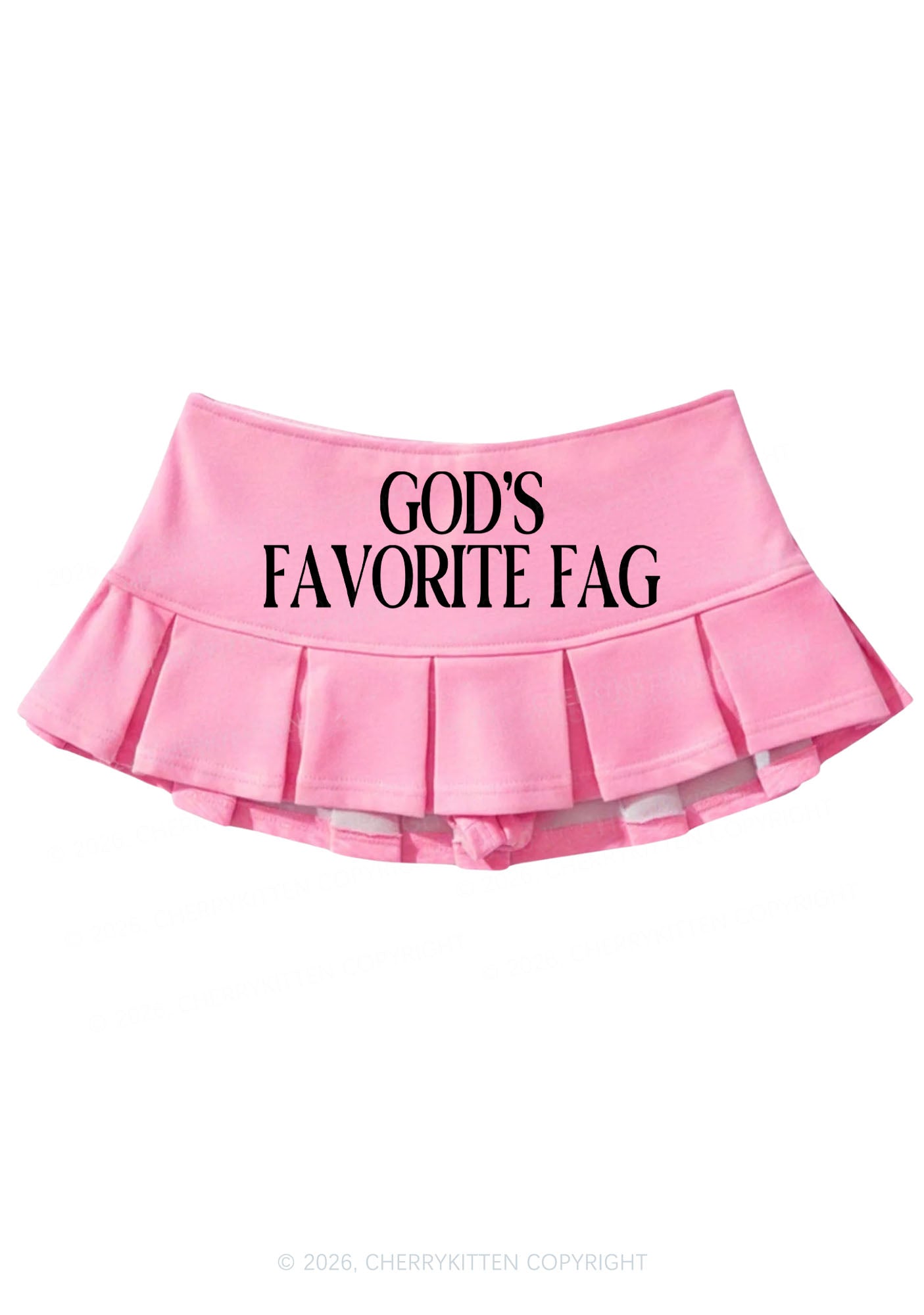 Gods Favorite Fag Pride Y2K Mini Pleated Skirts Cherrykitten