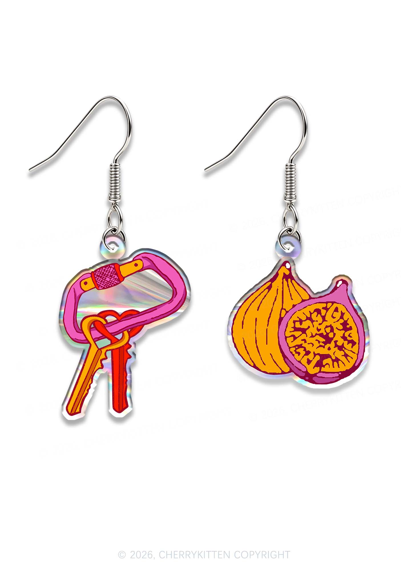 Peachy Lesbian Pride Y2K Acrylic Earrings Cherrykitten