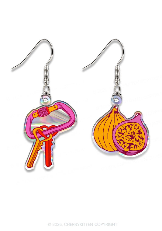 Peachy Lesbian Pride Y2K Acrylic Earrings Cherrykitten