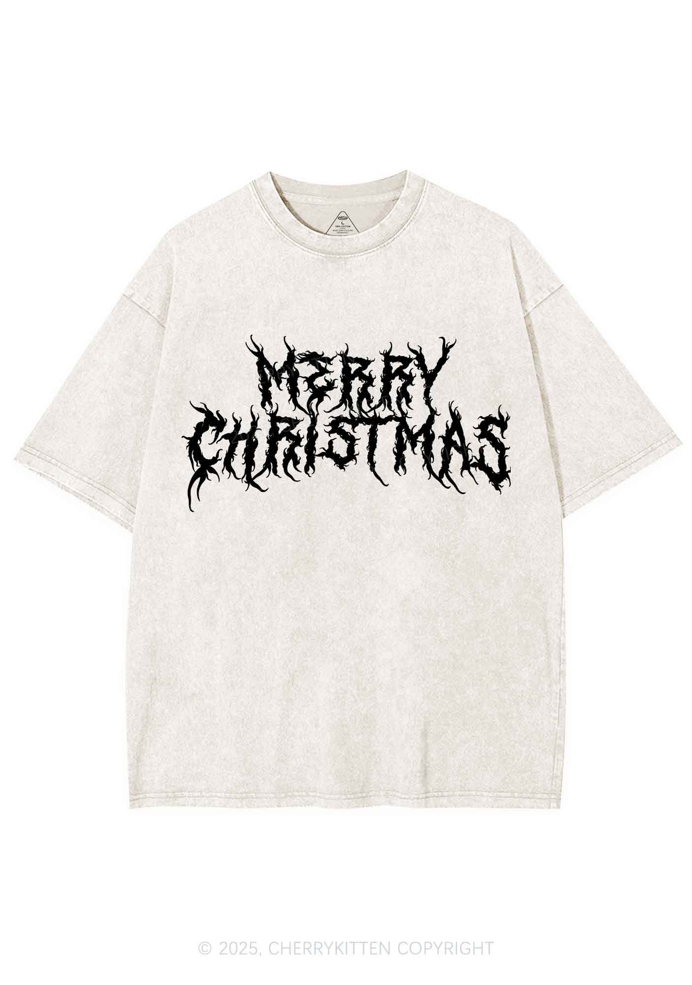 Merry Christmas Y2K Shirts Washed Tee Cherrykitten