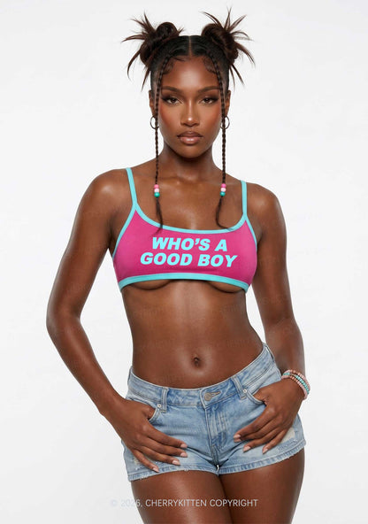 Whos A Good Boy Y2K Super Crop Cami Cherrykitten