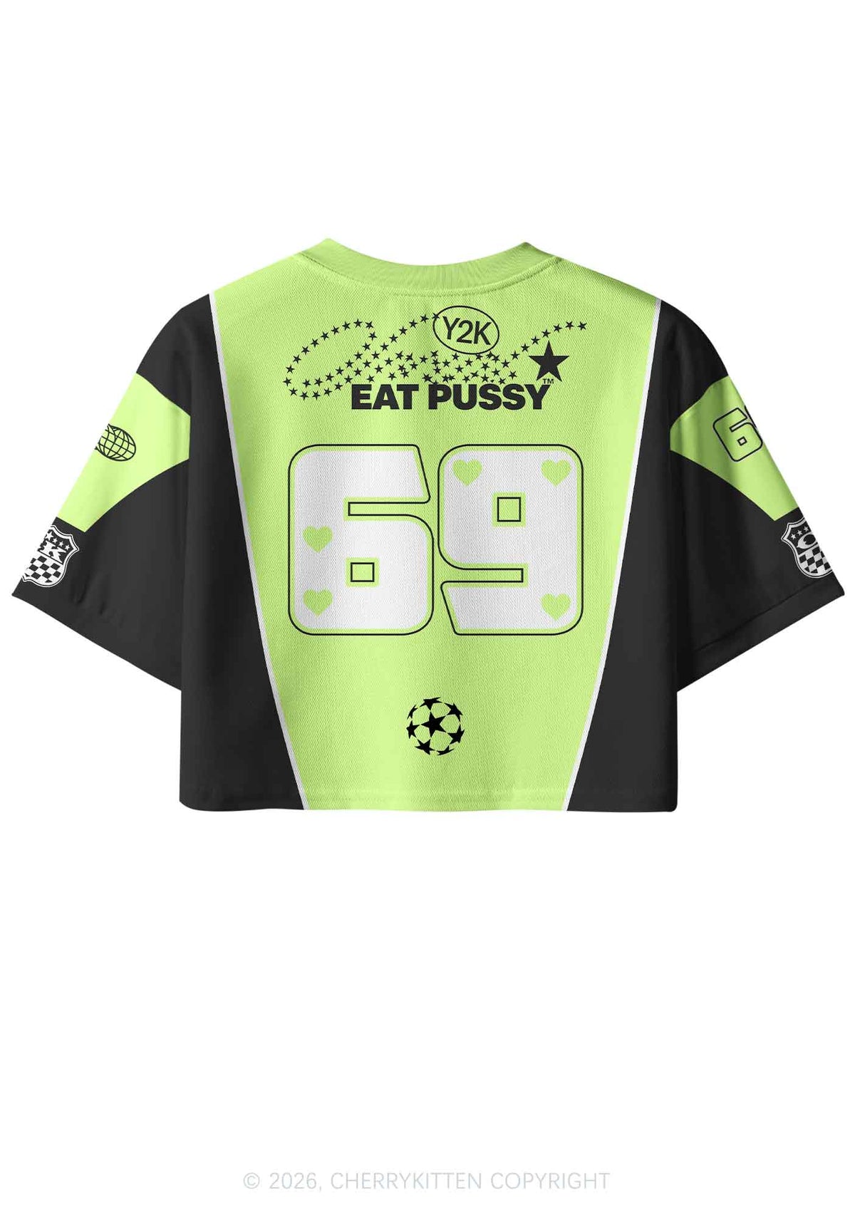 Eat Puxxy Its Vegan Y2K Crop Sport Jersey Shirts Cherrykitten