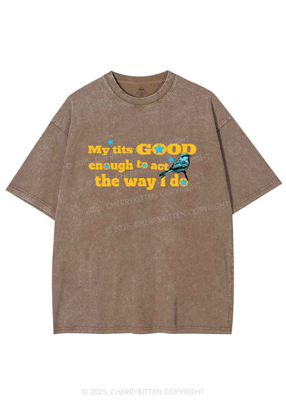 Good To Act Way Y2K Shirts Washed Tee Cherrykitten