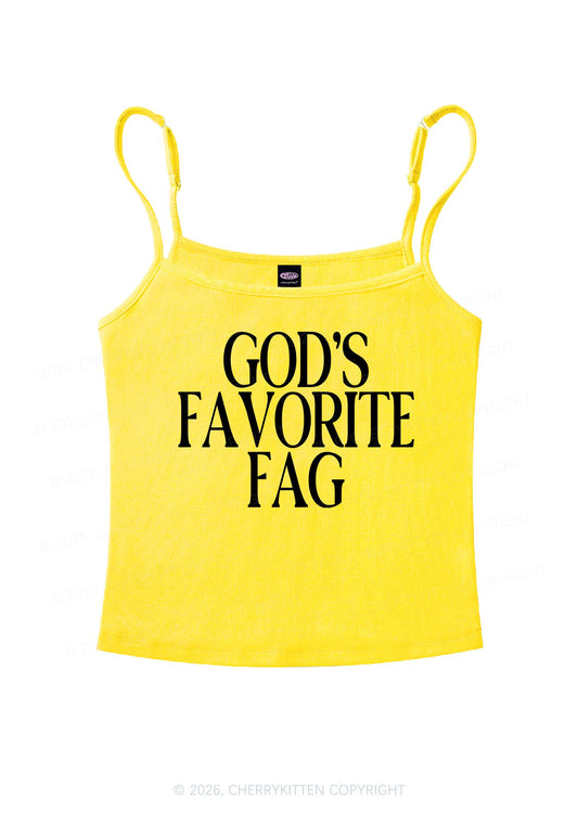 Gods Favorite Fag Pride Y2K Spaghetti Strap Cami Cherrykitten