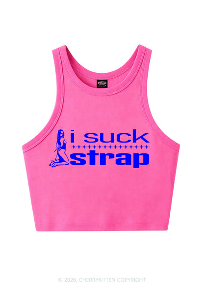 I Suck Strap Y2K Crop Tank Top Cherrykitten