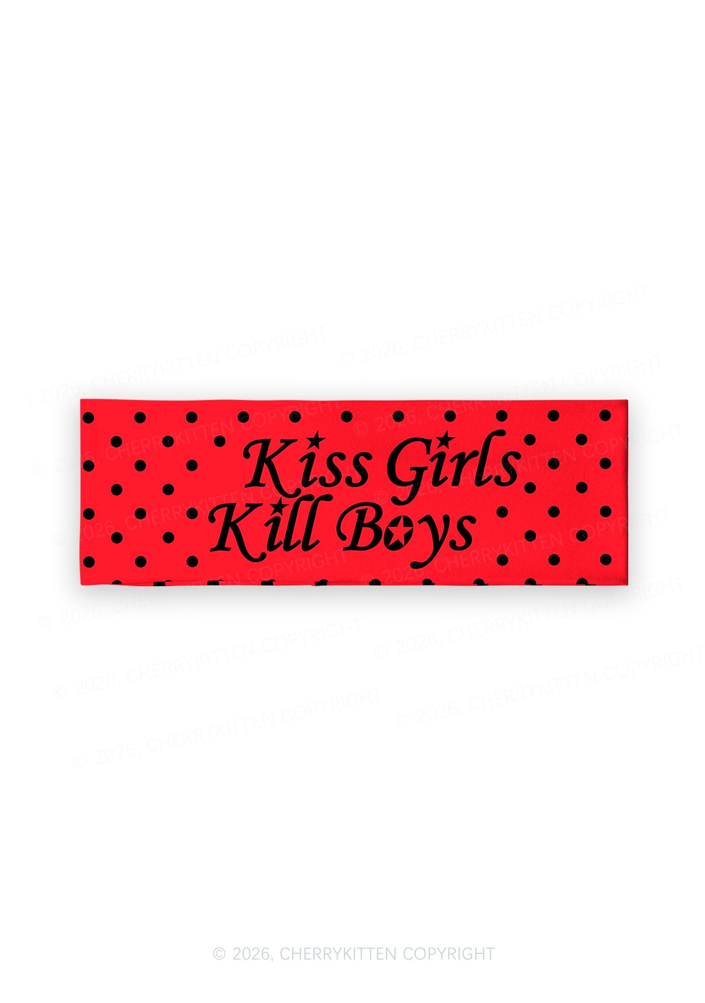 Kiss Girls Kill Boys Pride Y2K Print Headband Cherrykitten