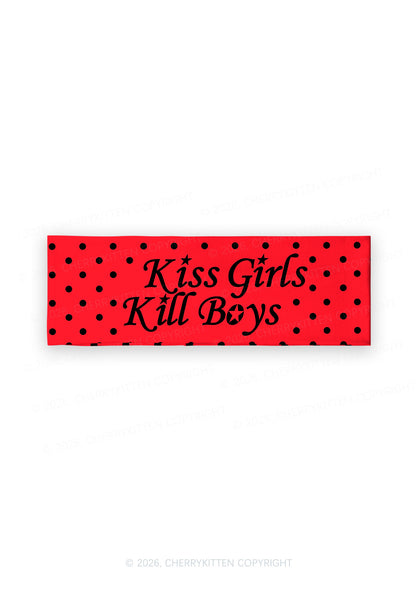 Kiss Girls Kill Boys Pride Y2K Print Headband Cherrykitten