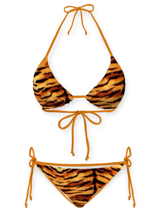 Wild Tiger Texture Y2K Print Bikini Set Cherrykitten