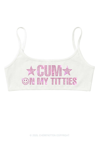Rhinestone Cxm On My Txtties Y2K Super Crop Cami Cherrykitten