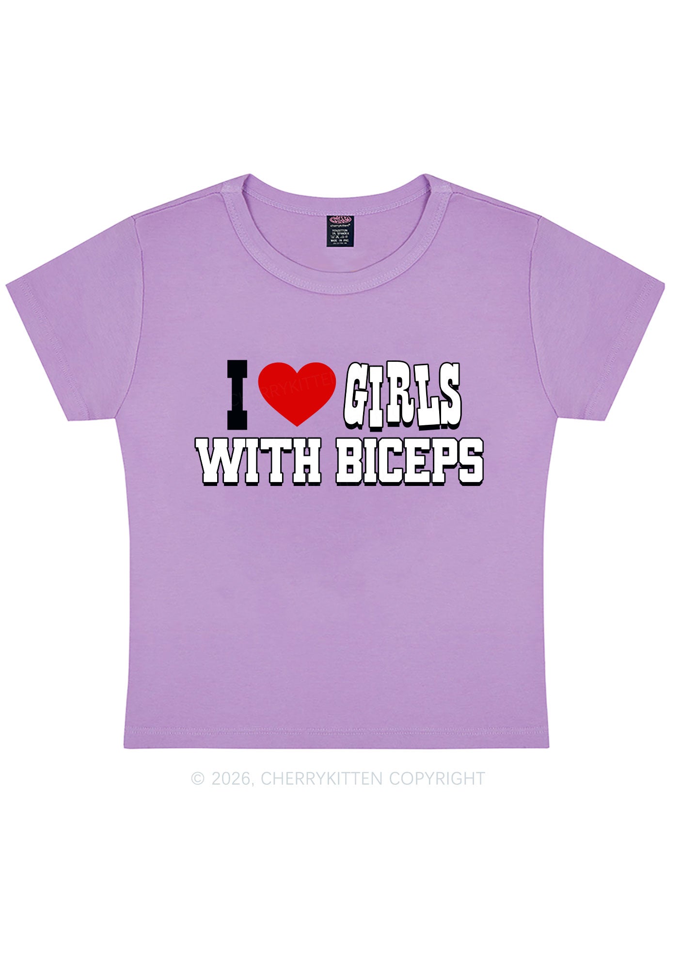 I Love Girls With Biceps Y2K Baby Tee Cherrykitten