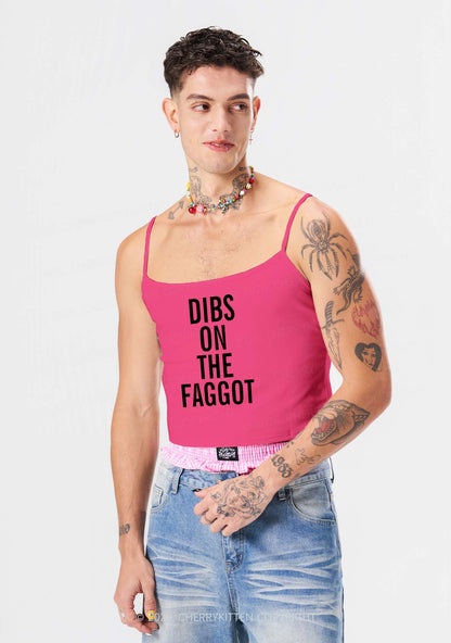 Dibs On The Faggot Pride Y2K Spaghetti Strap Cami Cherrykitten