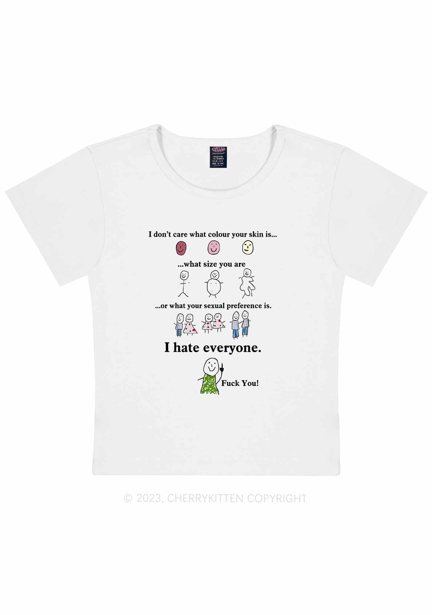 Curvy I Hate Everyone Y2K Baby Tee Cherrykitten
