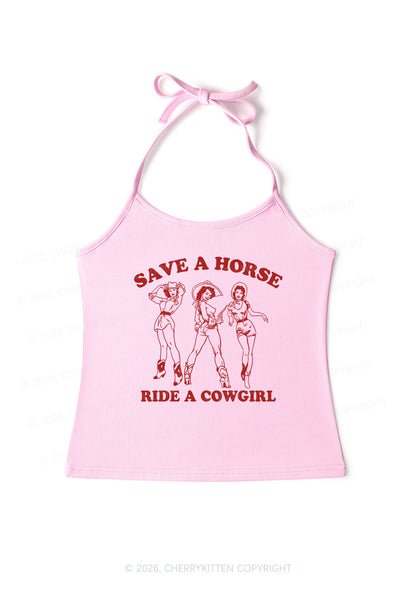 Ride A Cowgirl Pride Y2K Halter Neck Cami Cherrykitten