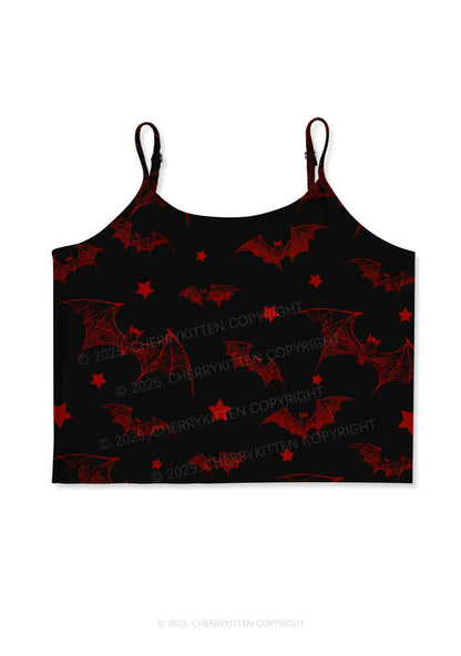 Bat And Star Y2K Print Cami Crop Top Cherrykitten