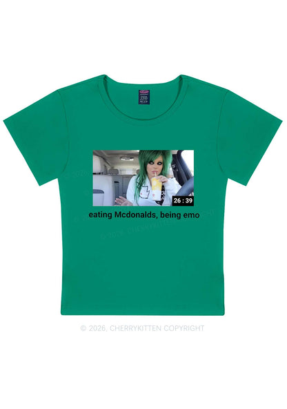 Eating Being Emo Y2K Baby Tee Cherrykitten