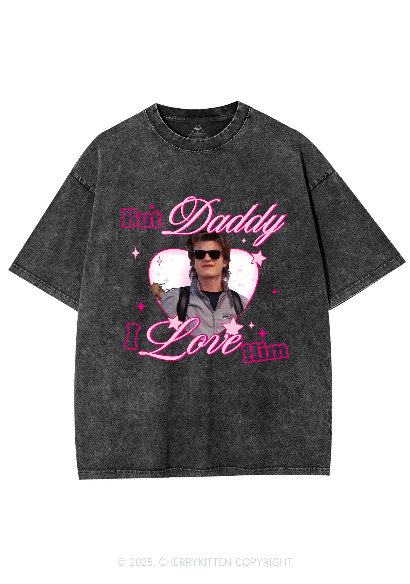 Daddy I Love Him Y2K Shirts Washed Tee Cherrykitten