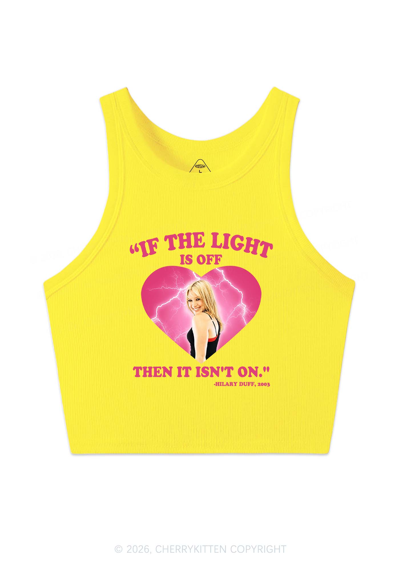 If The Light Is Off Y2K Crop Tank Top Cherrykitten