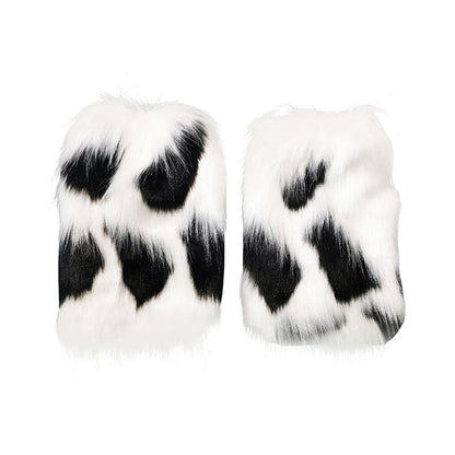 Y2K Speckle Faux MILK Fur Leg Warmers
