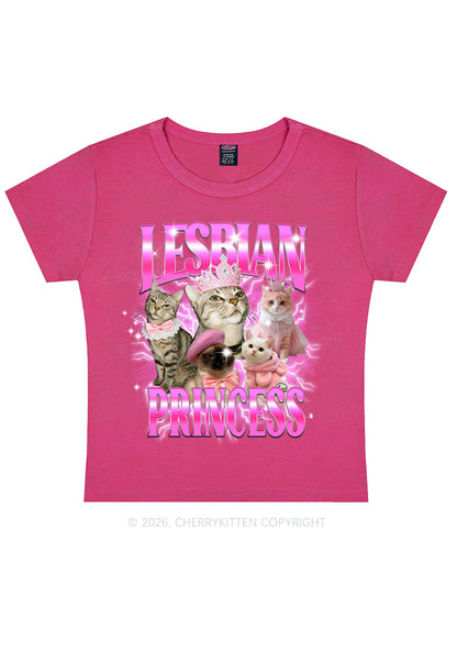 Lesbian Princess Cats Y2K Baby Tee Cherrykitten