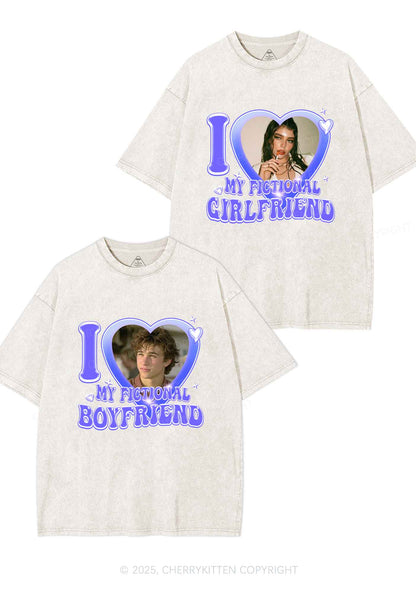 I Love My Fictional GF BF Y2K Valentine's Day Washed Tee Cherrykitten