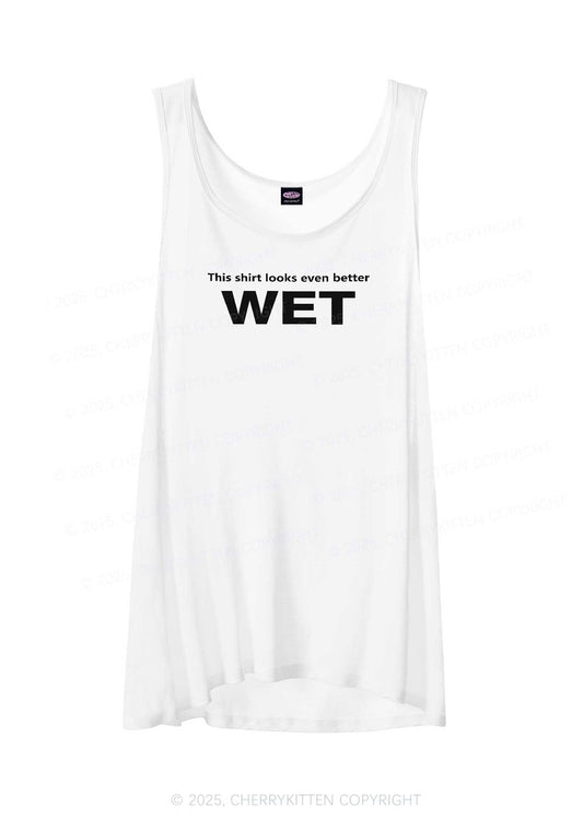 This Shirt Looks Better Wet Y2K Sheer Boyfriend Tank Cherrykitten