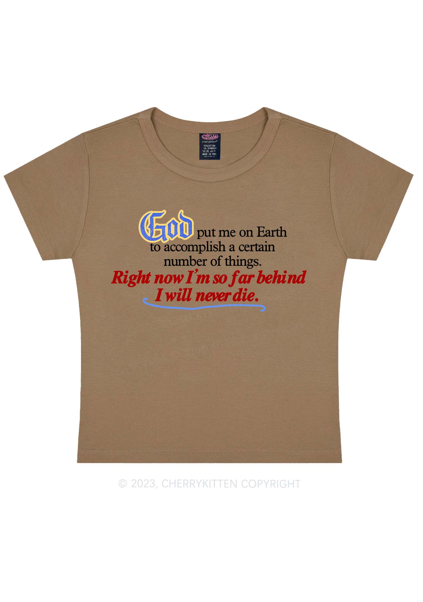 I Will Never Die Y2K Baby Tee Cherrykitten