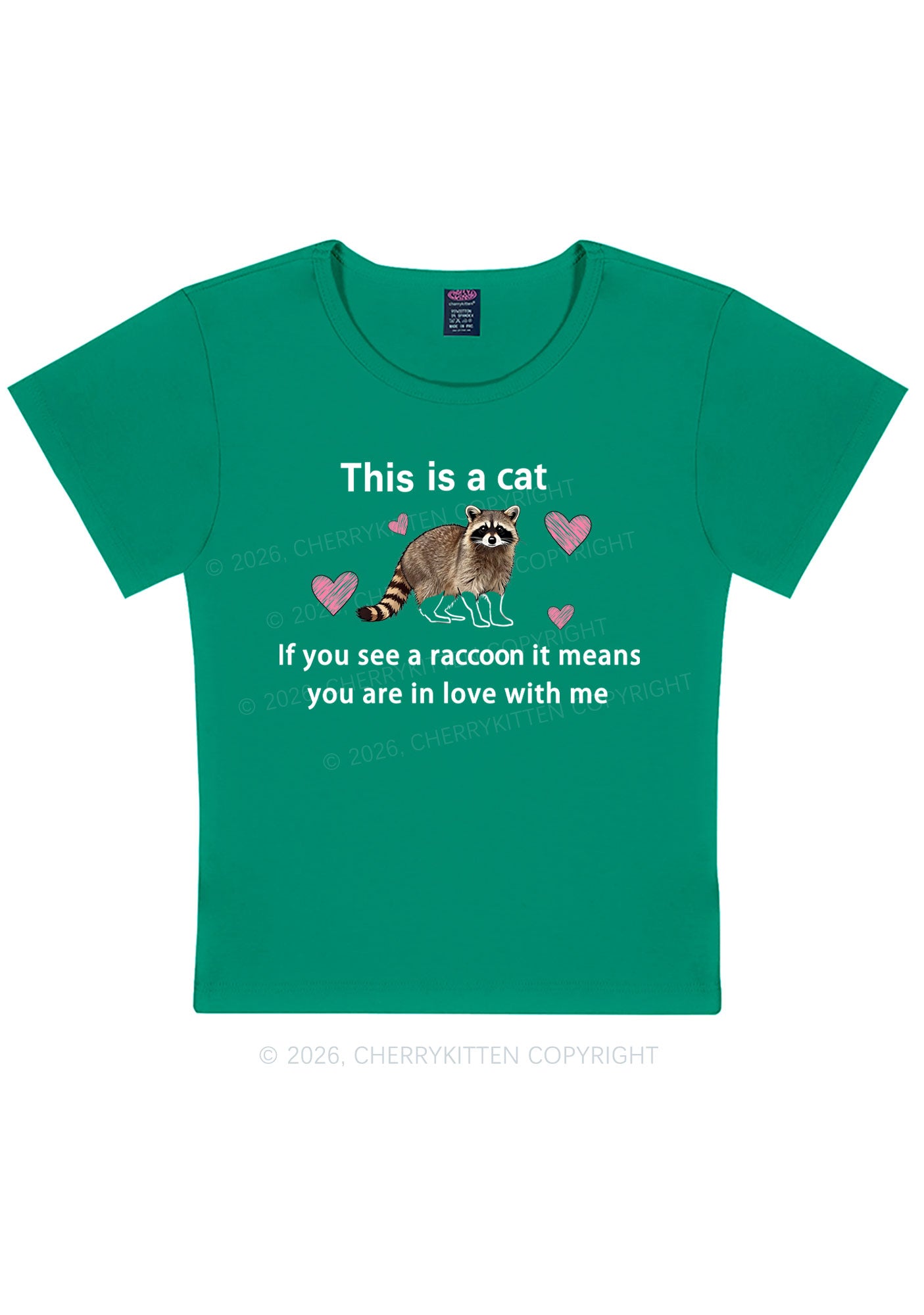 If You See A Raccoon Y2K Baby Tee Cherrykitten