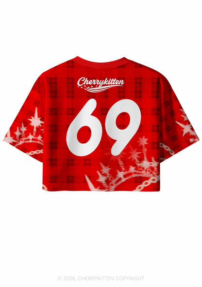 Choke Me Daddy Y2K Crop Sport Jersey Shirts Cherrykitten