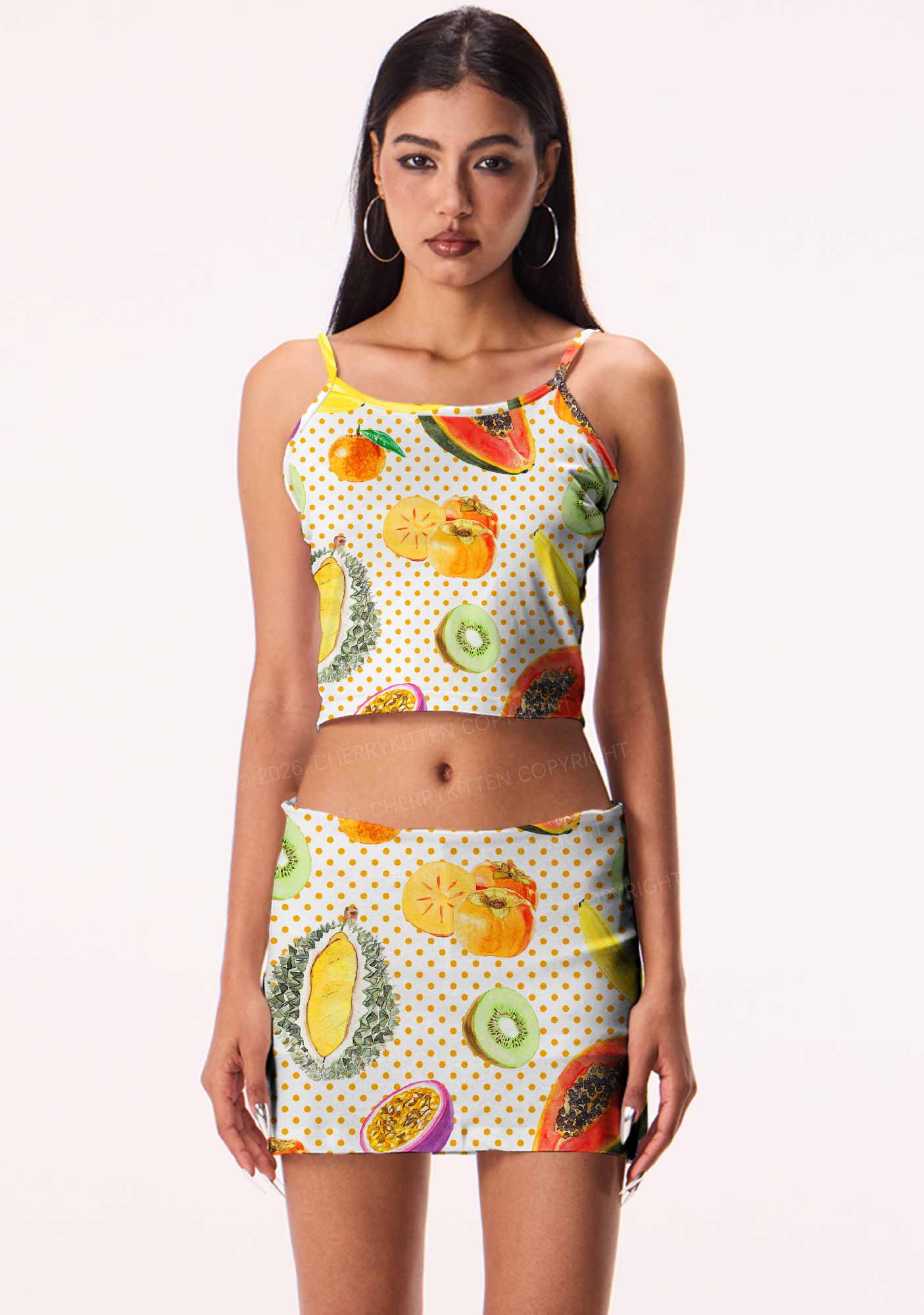 Fruity Dots Pride Y2K Print Mini Skirt Cherrykitten