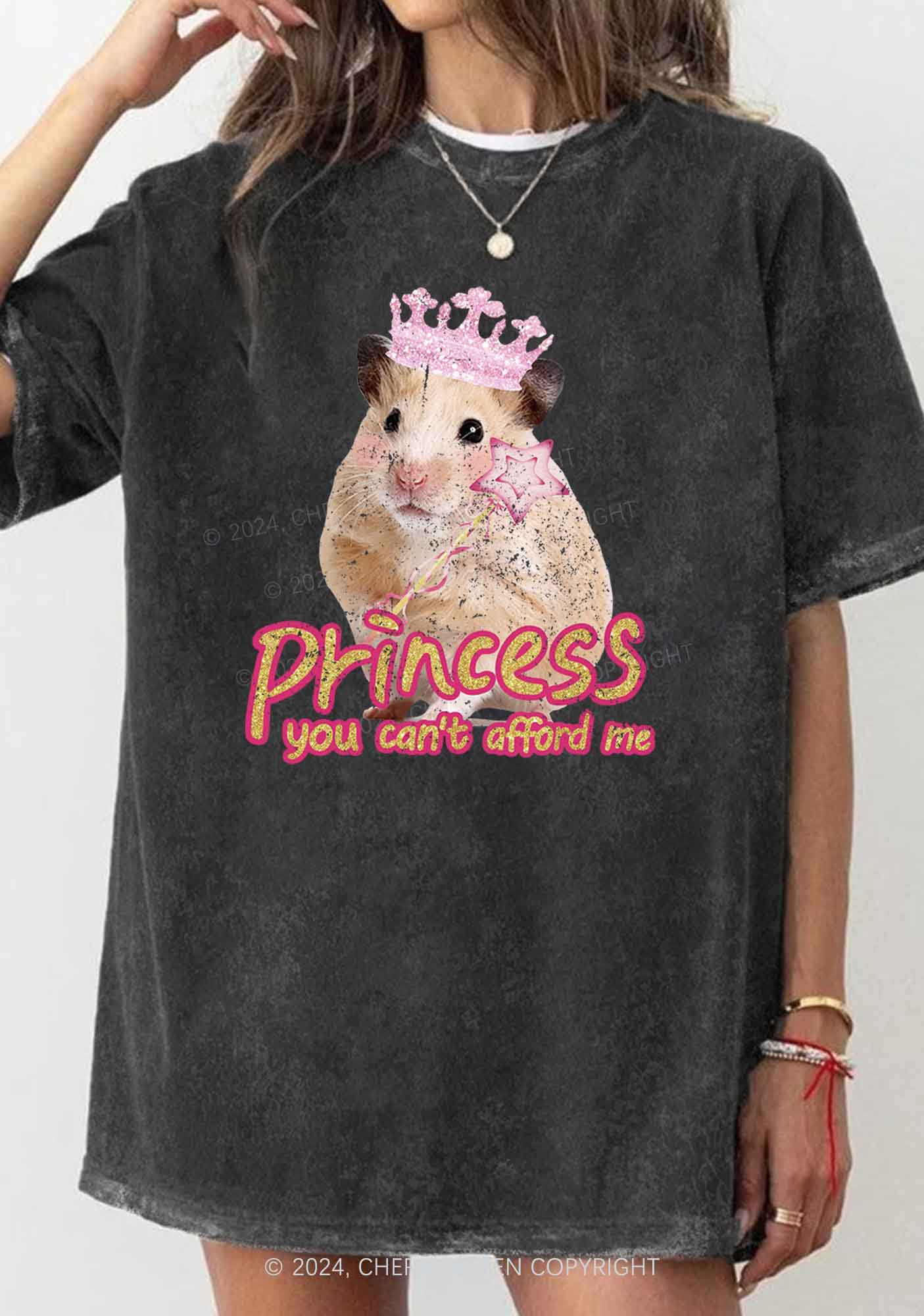 Princess You Can't Afford Me Y2K Washed Tee Cherrykitten