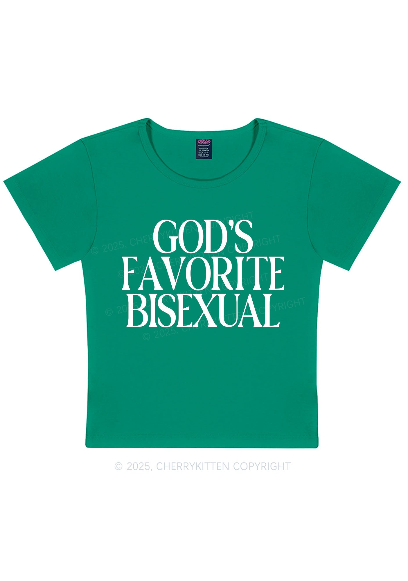 Gods Favorite Bisexual Pride Y2K Baby Tee Cherrykitten