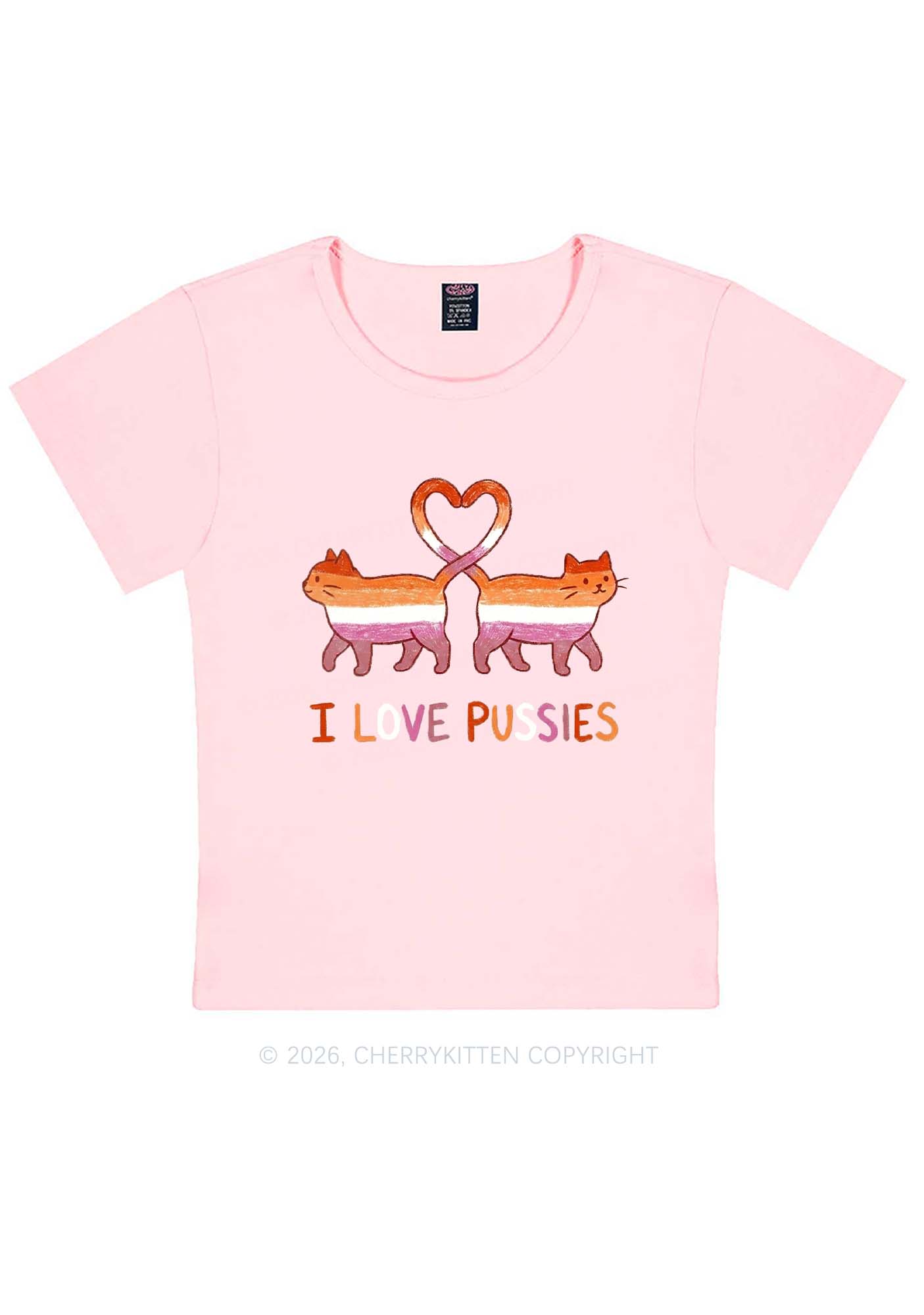 I Love Puxxies Pride Y2K Baby Tee Cherrykitten